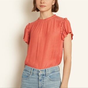 NWT- Ann Taylor Smocked Ruffle Top